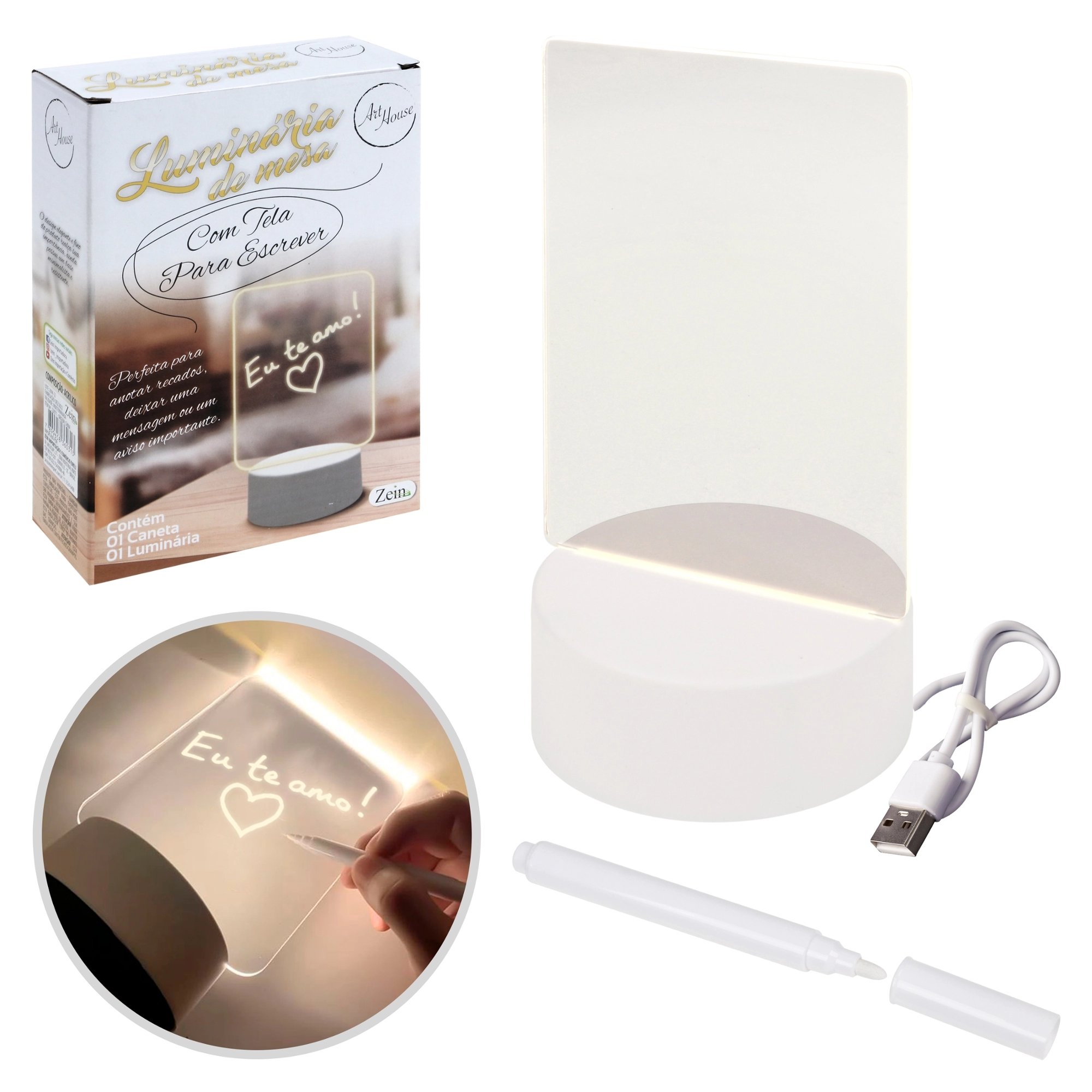 Luminaria De Mesa C Tela P Escrever Ref Zu971