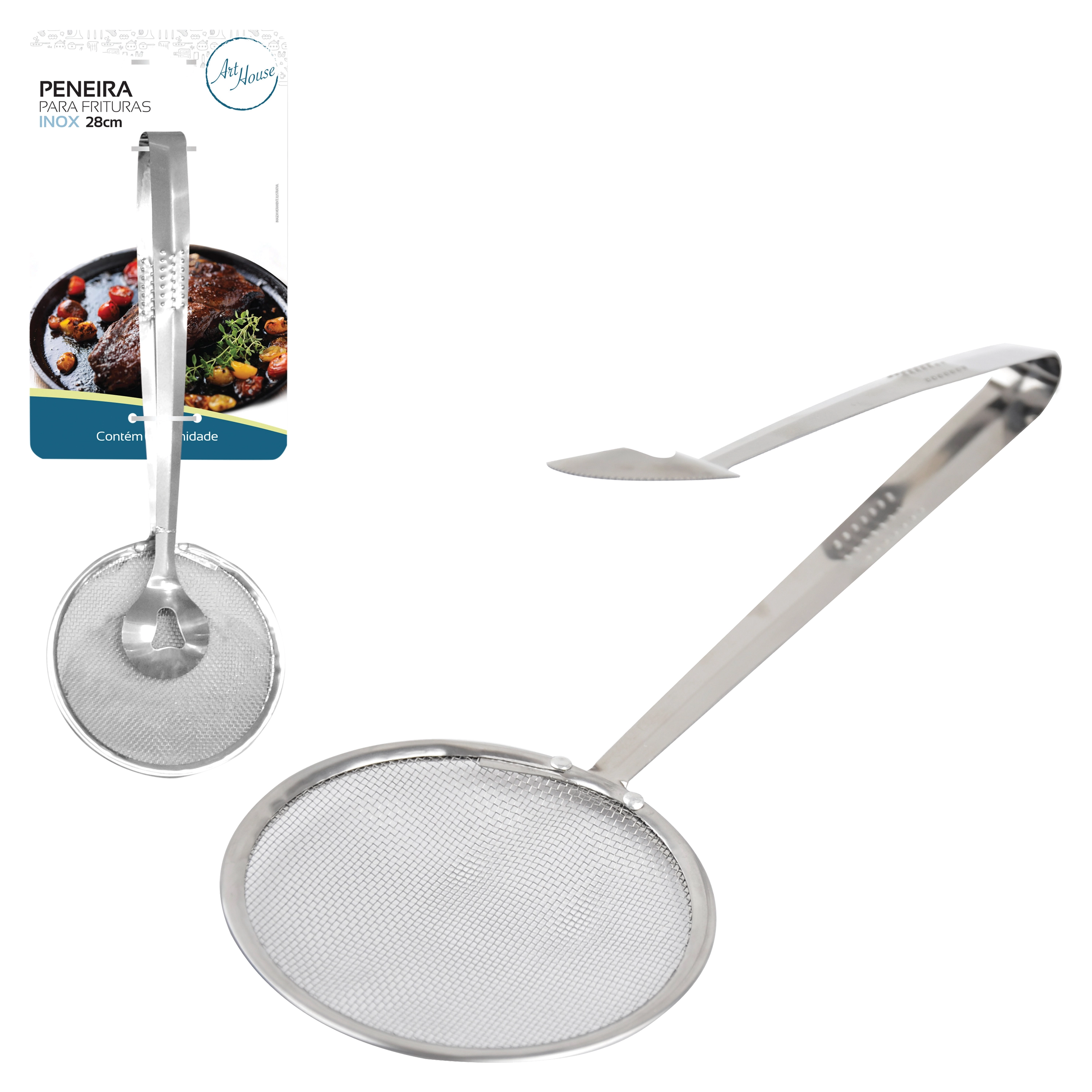 Peneira Pinca Fritura Inox 28cm 841633 Issam
