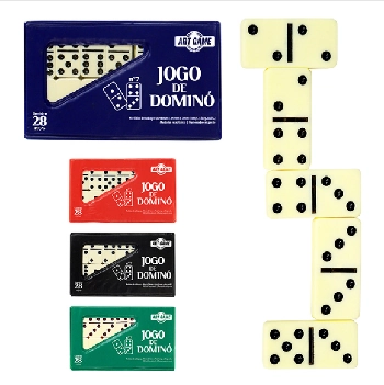 Jogo Domino C/estojo 28pc 7mm Ref.843132 Zein