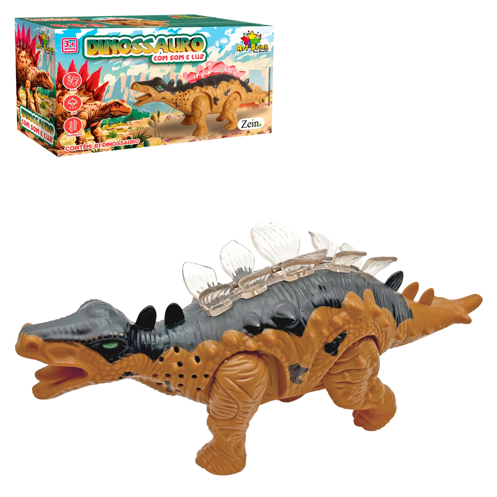 Dinossauro C/som E Luz Artbrink 25cm