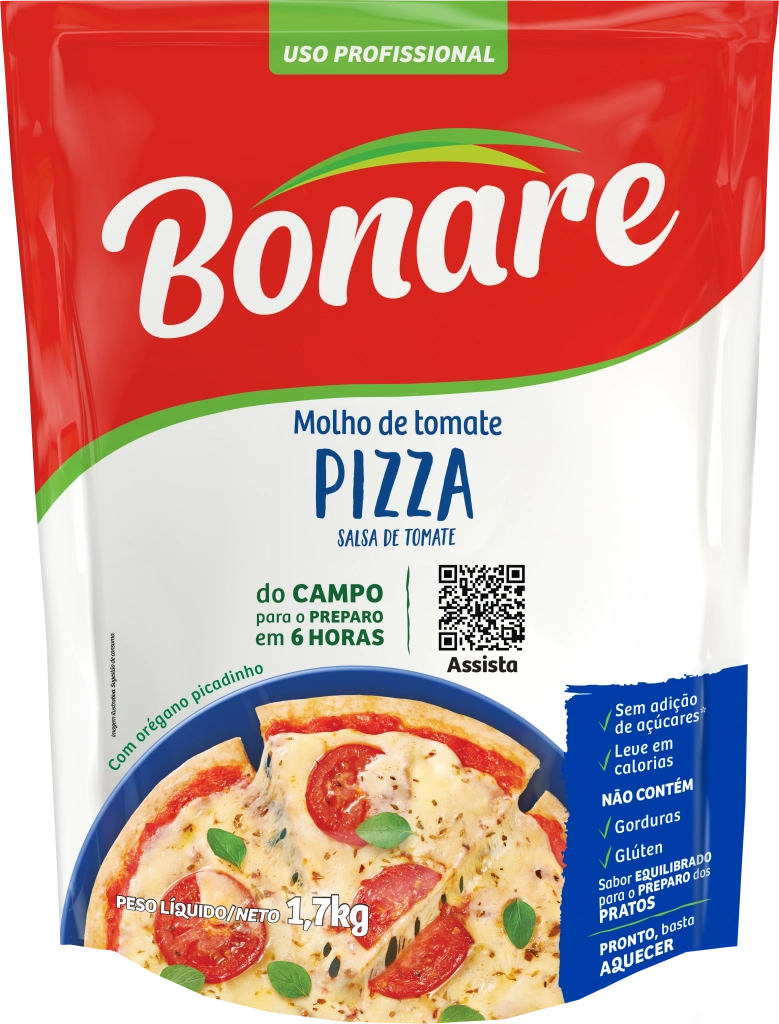 Molho De Tomate Com Orégano Uso Profissional Pizza Bonare Sachê 1,7g