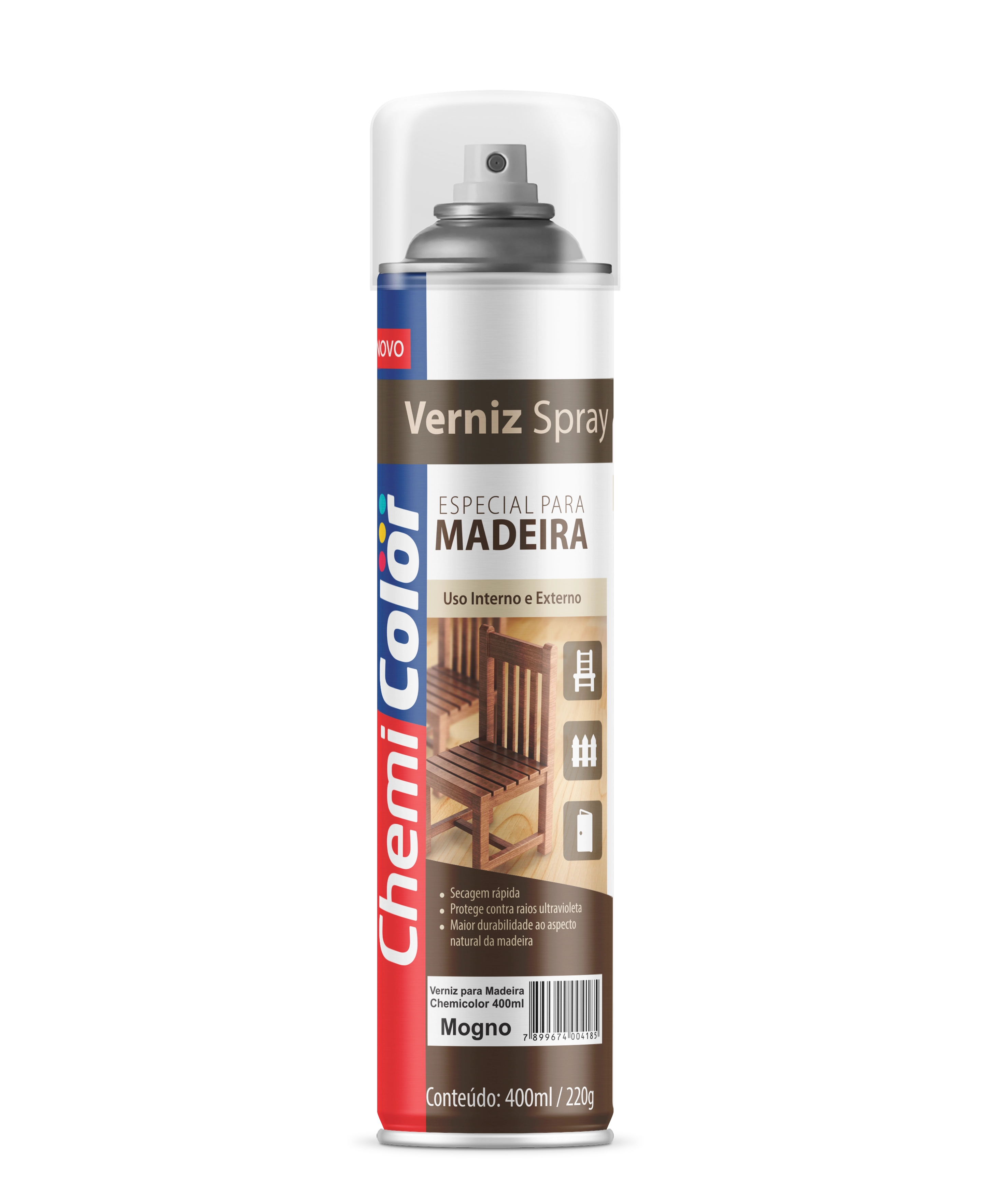 Verniz Chemicolor 400ml Madeira Mogno 0680244 Baston