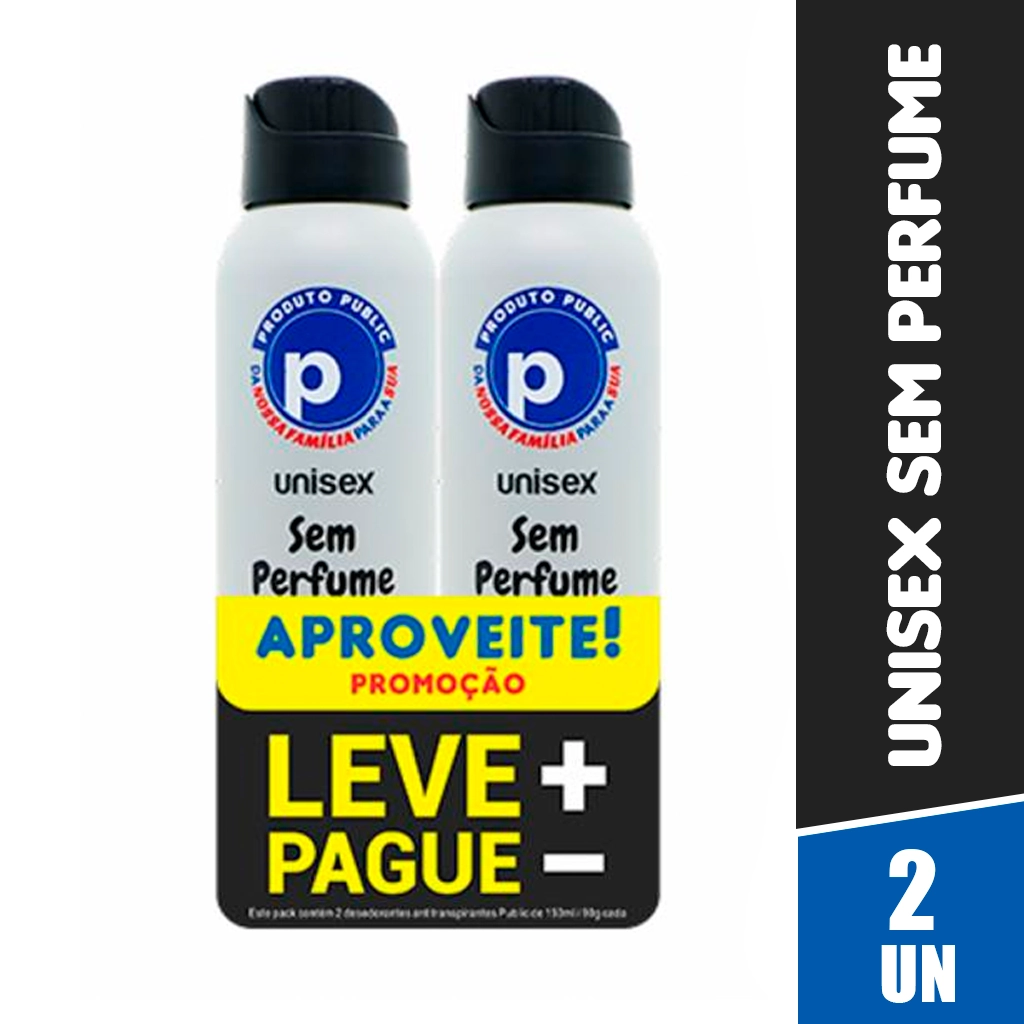 Desodorante Aerosol Unisex C/ 02 Unidades 150ml Public