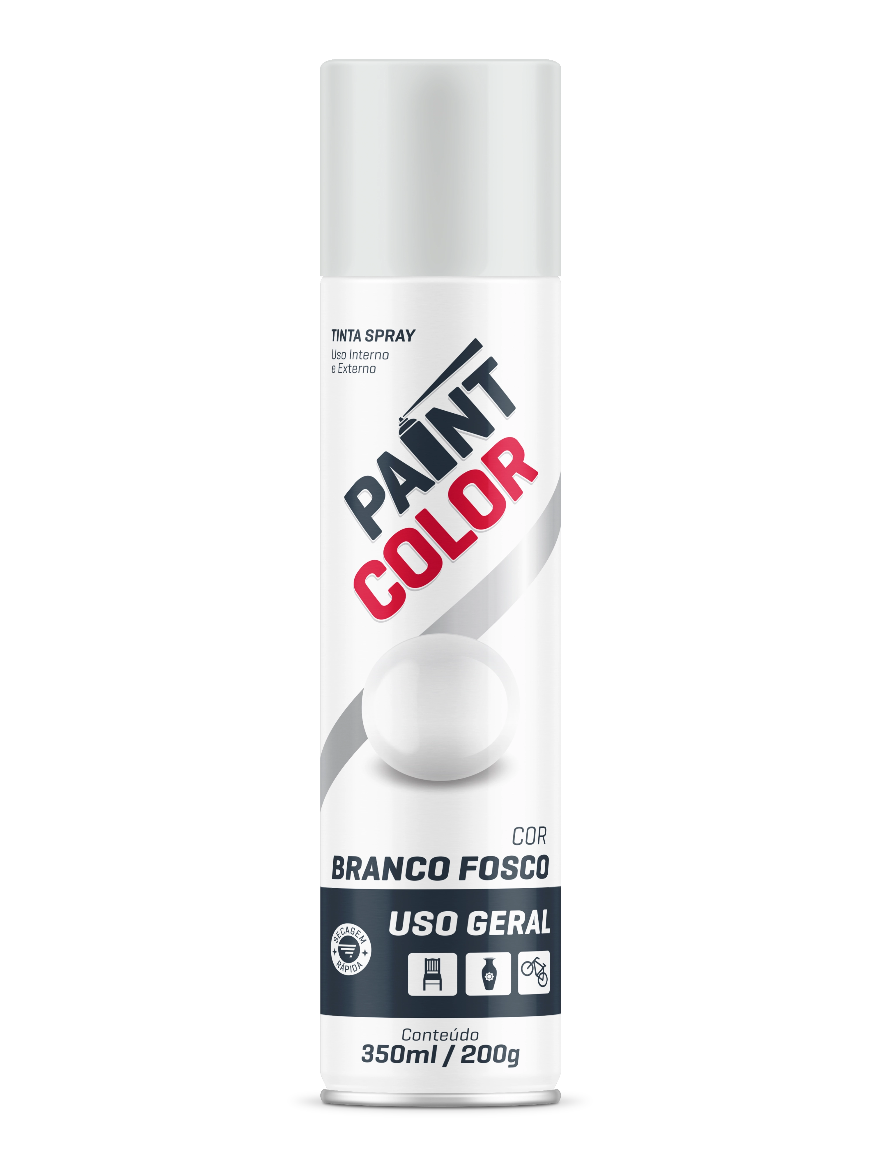 Tinta Paintcolor 350ml Branco Fosco 5510103 Baston