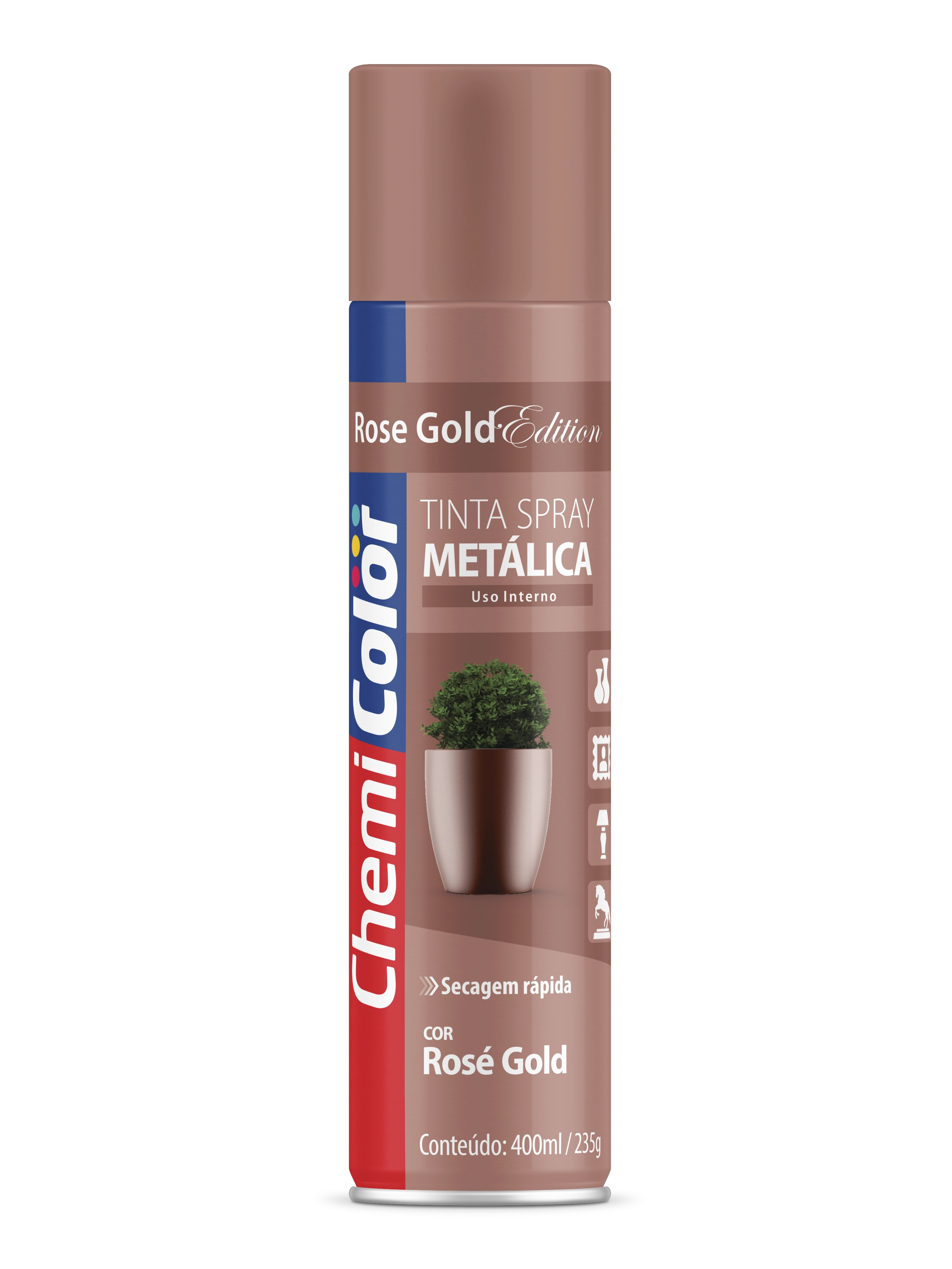 Spray Metalica Rose Gold R.680465 Atacado Ind Unid Baston
