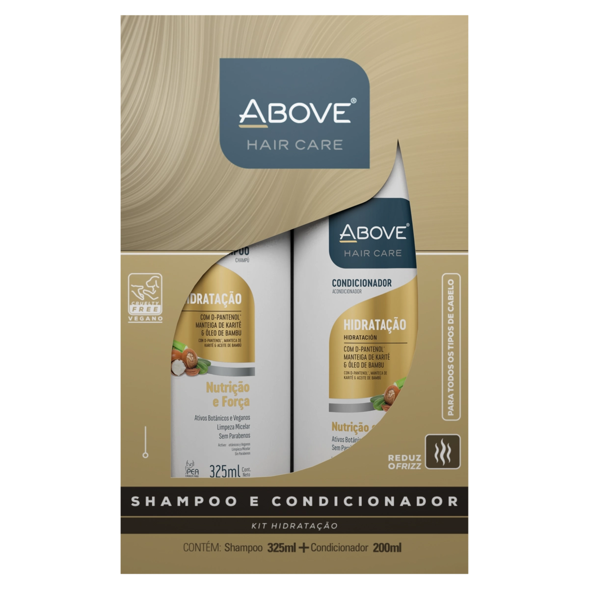 Kit Shampoo 325ml Condicionador 200ml Above Hidratação