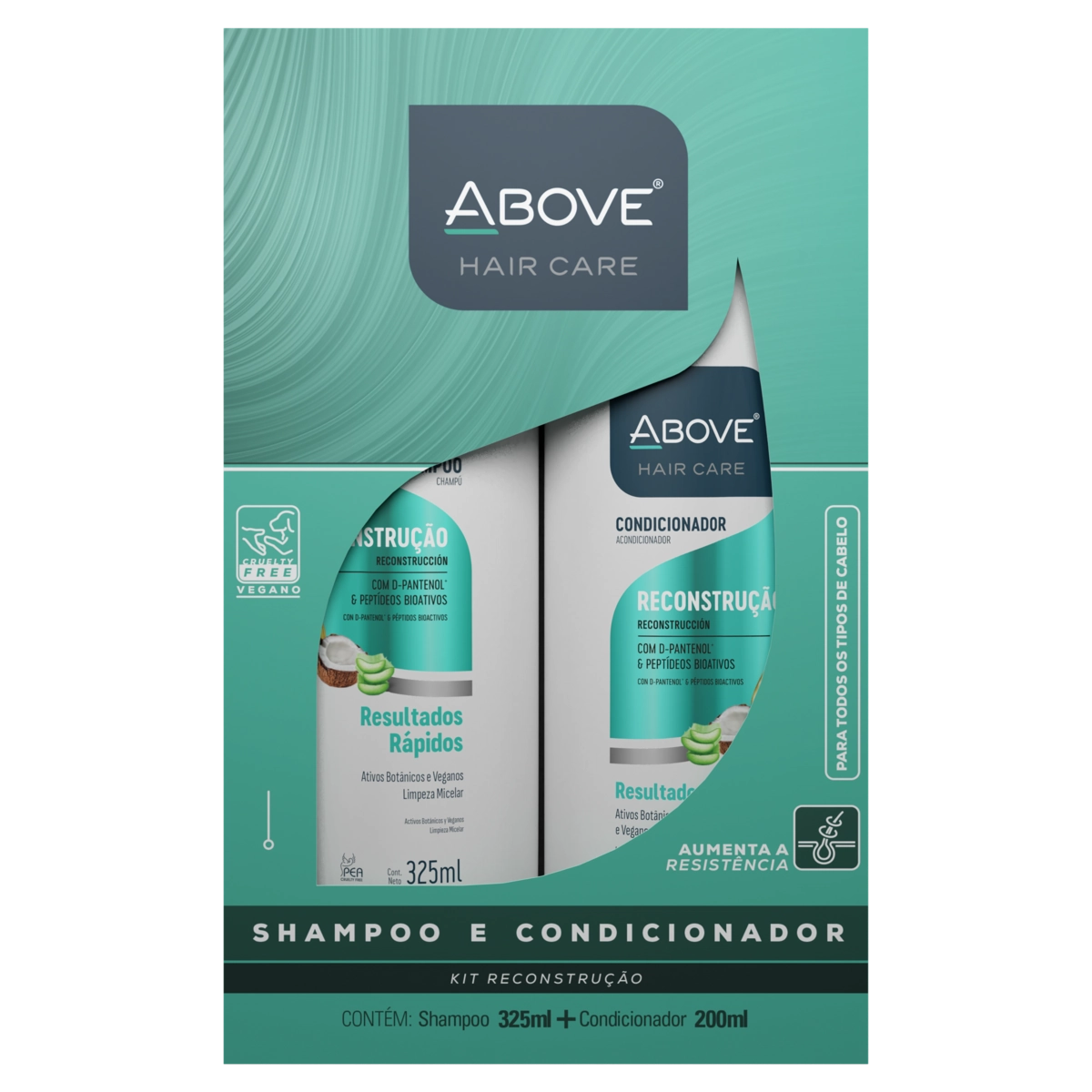 Kit Shampoo 325ml Condicionador 200ml Above Reconstrução