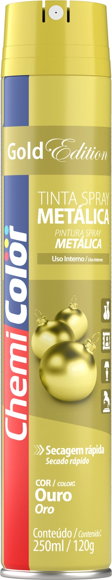 Tinta Chemicolor Metalica Ouro 250ml 680507 Baston