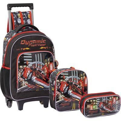 Kit Mochila Infantil Masculina Dynamic Preta Kit6331 Bf Brasil