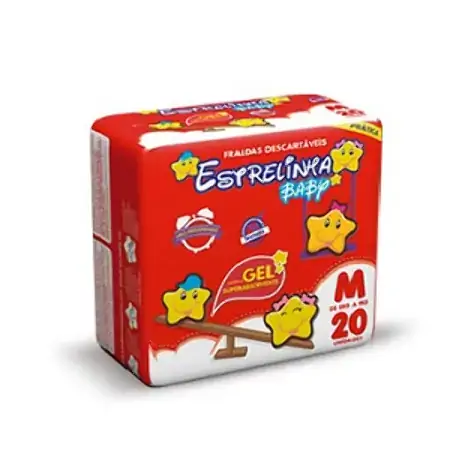 Fralda Descartável Estrelinha Baby Pacote Prático Tamanho M