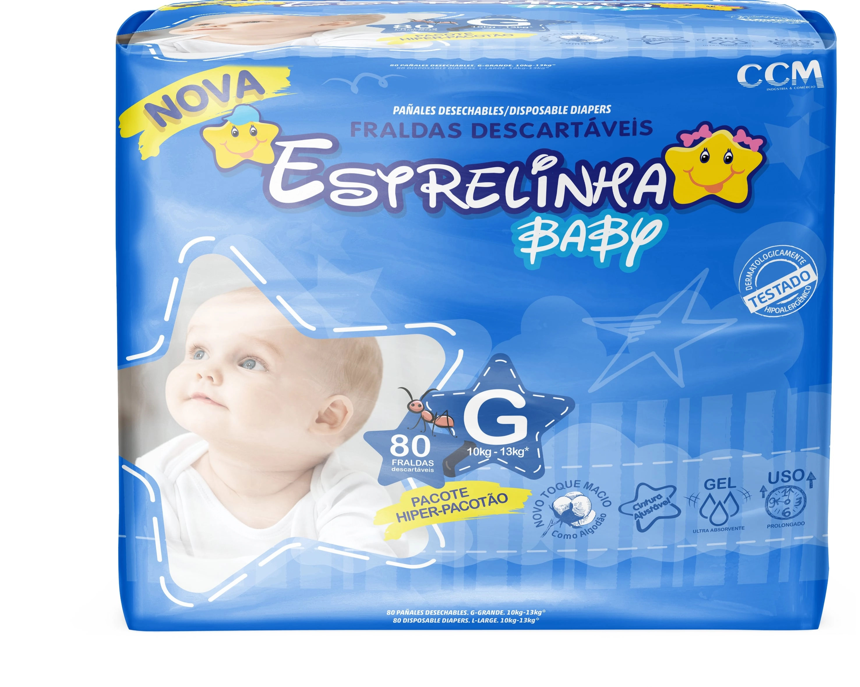 Fralda Estrelinha Baby H.pacot.gd.80