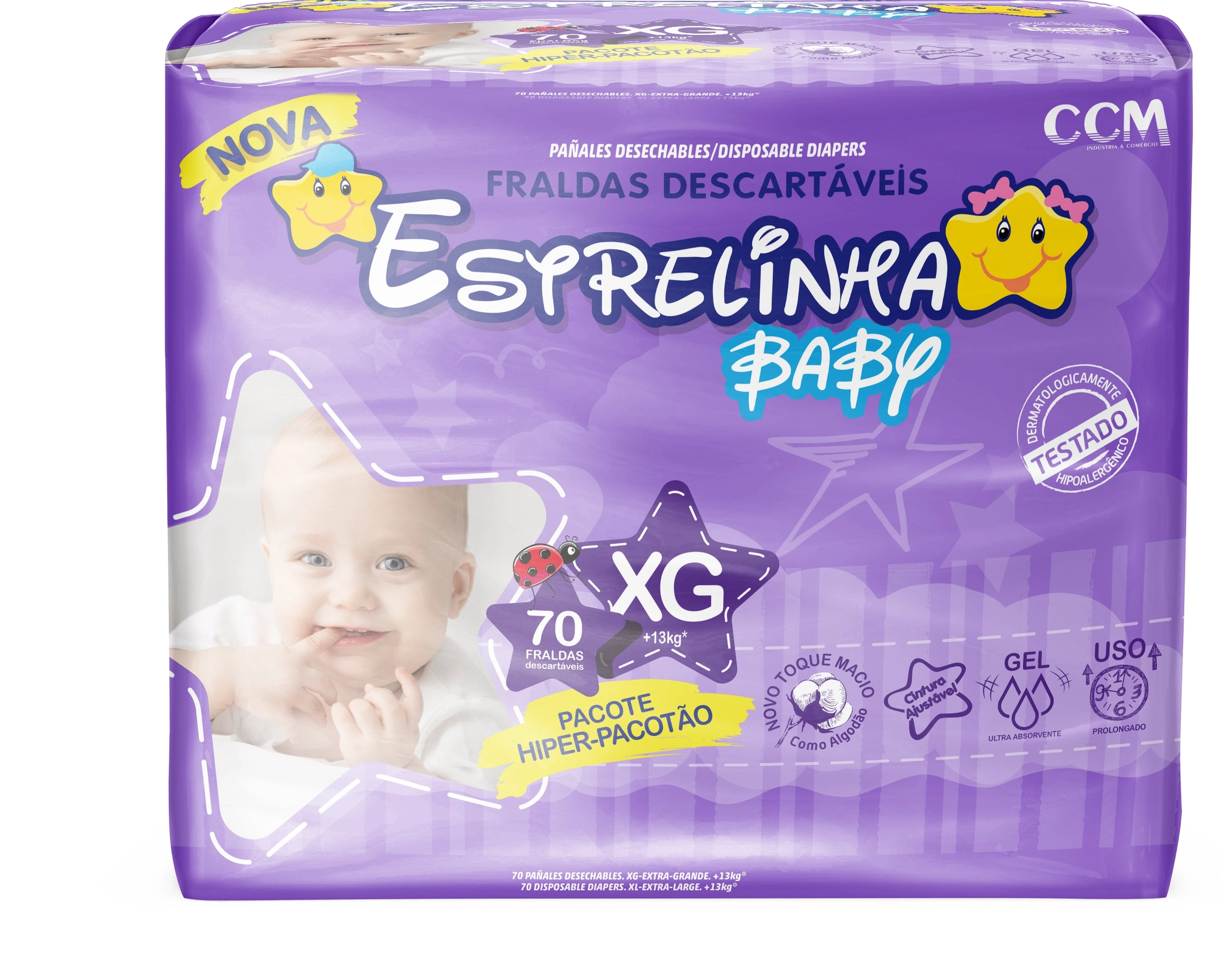 Fralda Estrelinha Baby H.pacot.xg 70