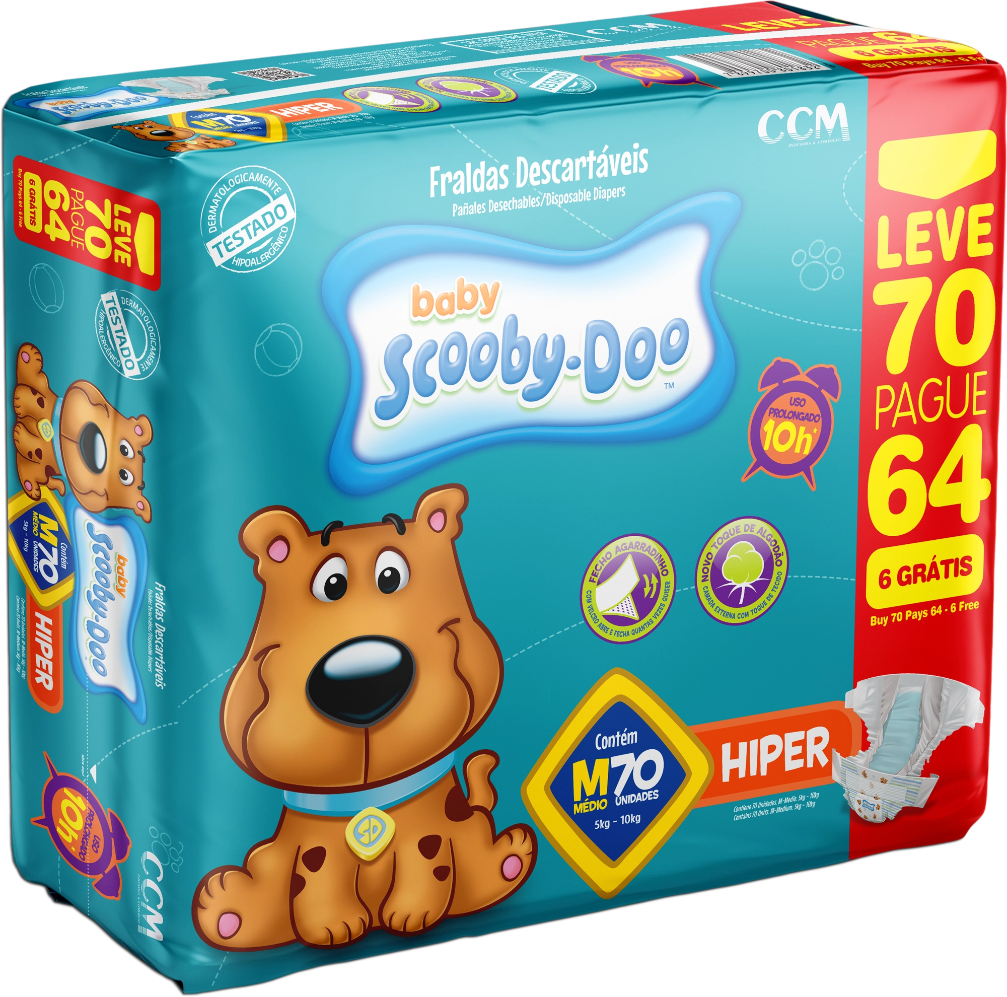 Fralda Scooby Doo Hiper M 64 6 Und Gratis