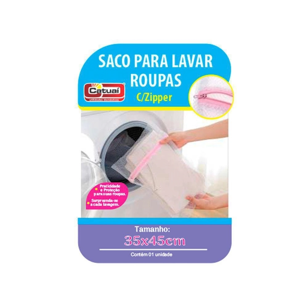 Saco Para Lavar Roupa C/.ziper 35x45cm
