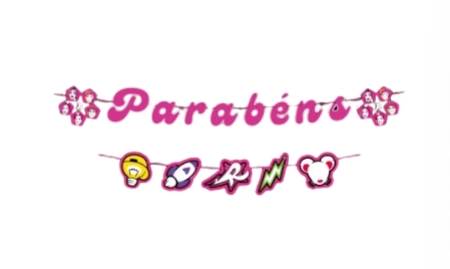 Faixa Decorativa Parabens Emilly Vick E Dos Rosa Regina Festas
