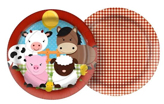 Prato Pap Red 18cm Disney Fazendinha C/8un Regina Festas