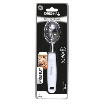 Colher Branca Inox Para Sorvete Original Line Premium