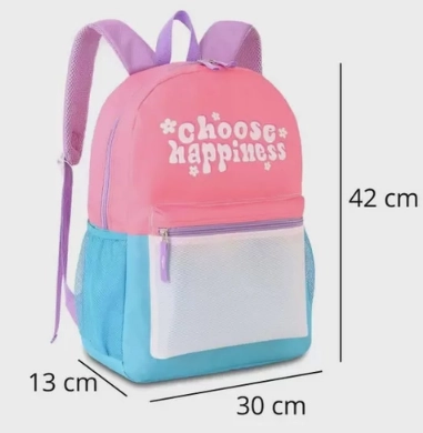 Mochila Choose Happiness Juvenil Feminina Mf23175 Clio
