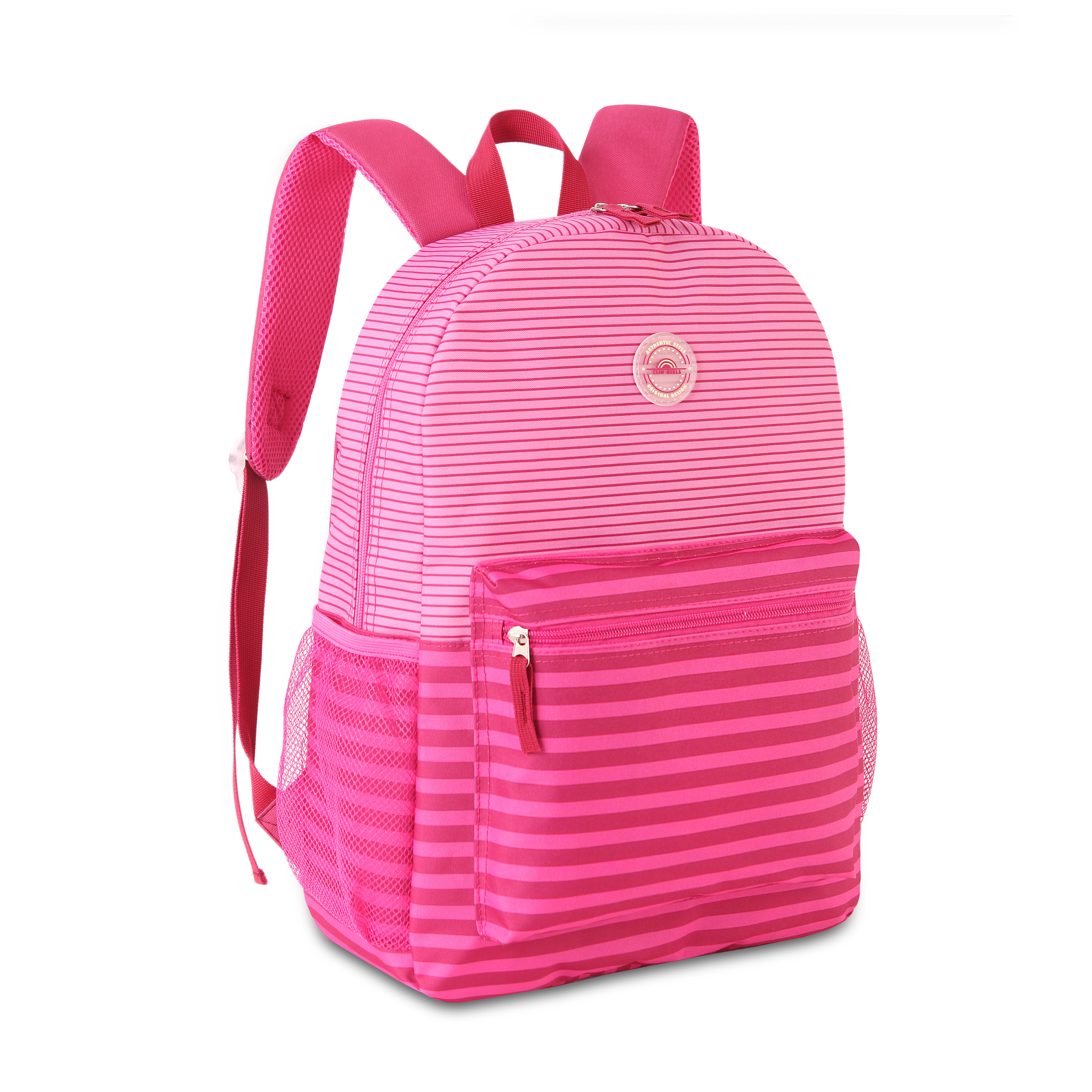 Mochila Rosa Listrada Juvenil Feminina Mf23183 Clio