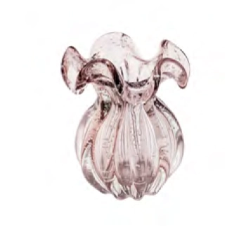 Vaso De Vidro Sodo Calcico Italy Rosa Claro 13x17cm