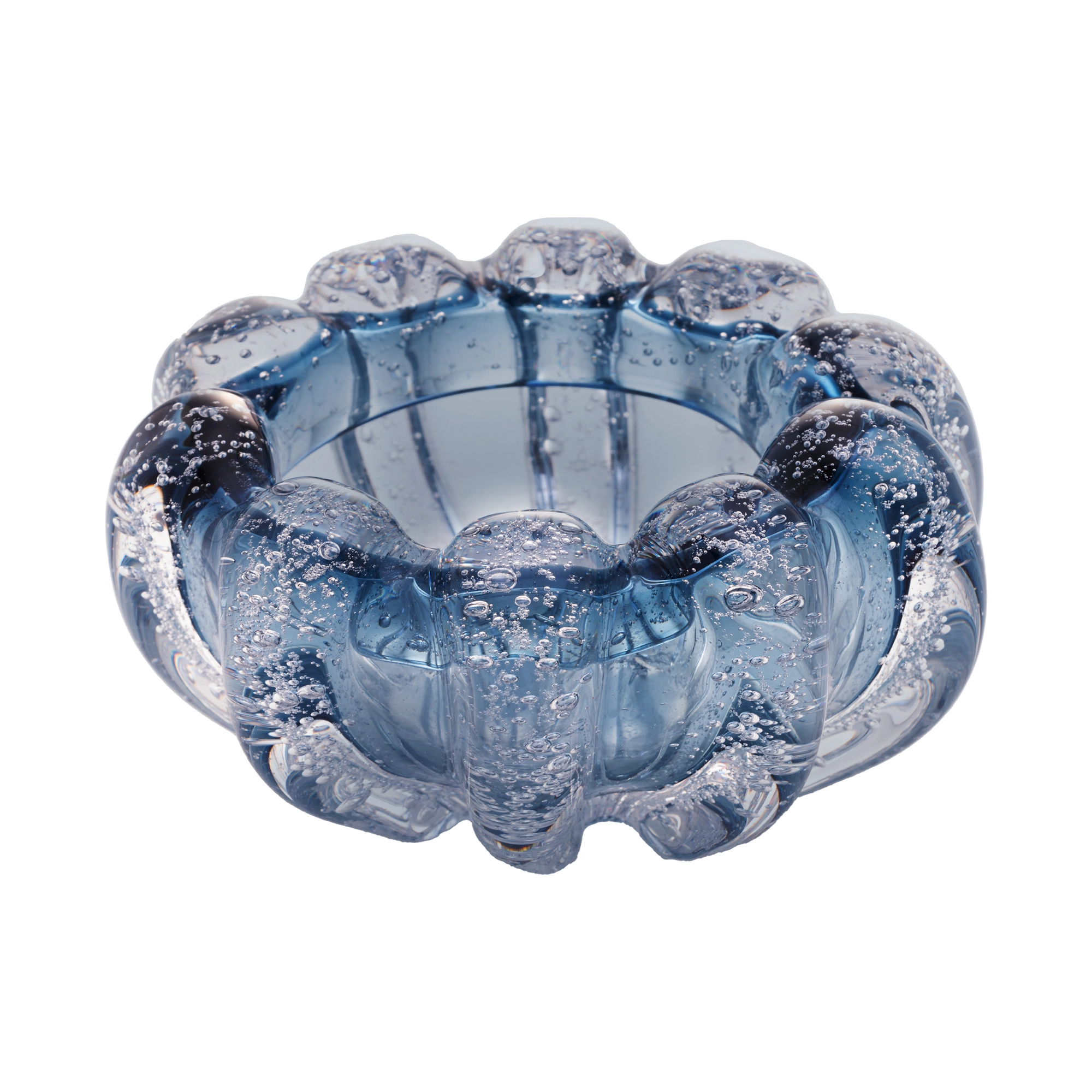 Centro De Mesa De Vidro Italy Azul 16x8cm Ref.4876