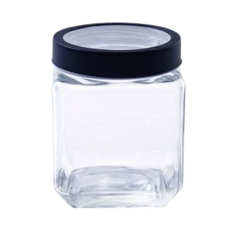 Pote De Vidro 5349 Tampa Met Acri Gastro Preta 1,2l