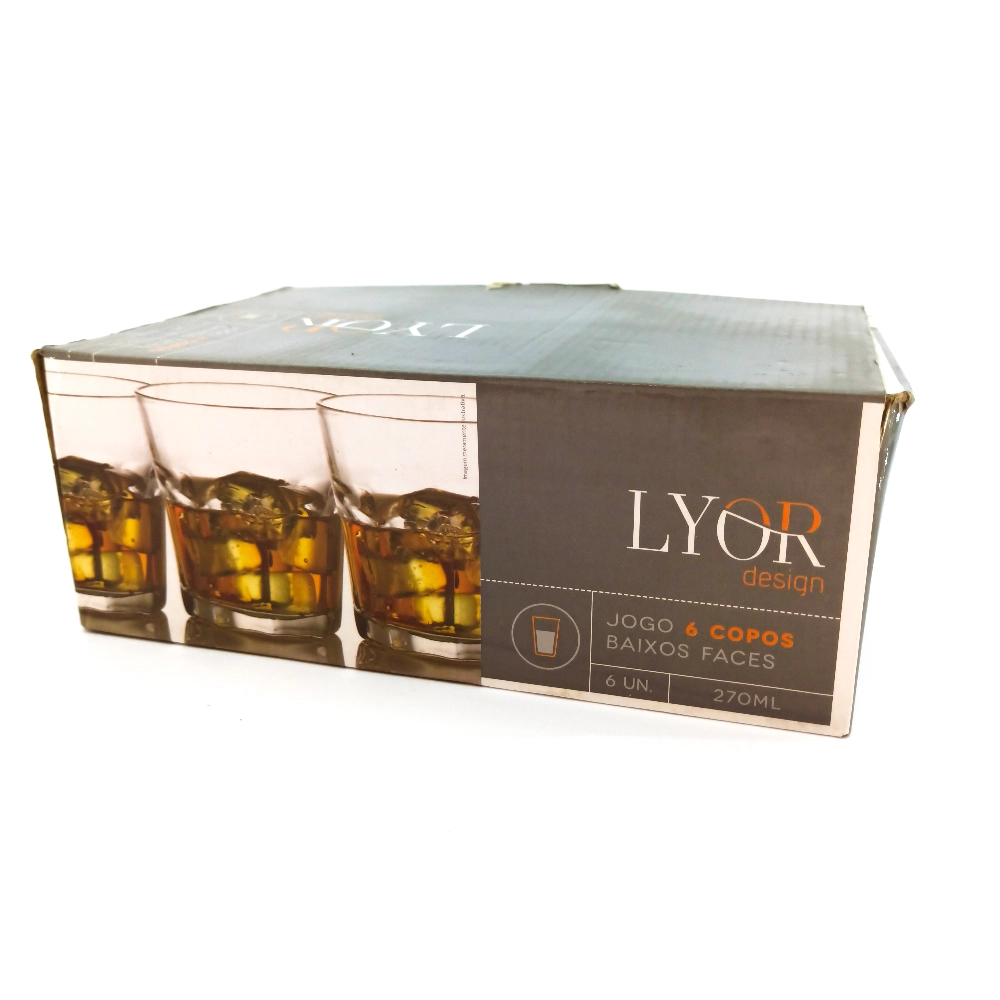 Jg Copo Lyor Face De Vidro Baixo C/6
