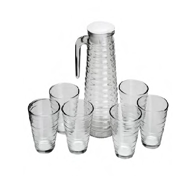 Jg Jarra/copos D/vidro Colmeia Lyor 7pcs