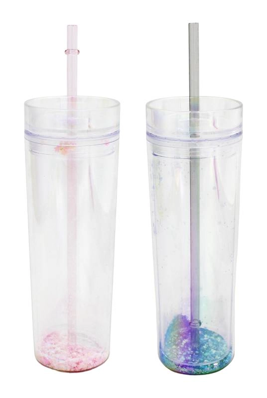Garrafa Com Canudo, Em Ps E Pp, Capacidade: 500ml, Tamanho: 21x7cm Marca Casita