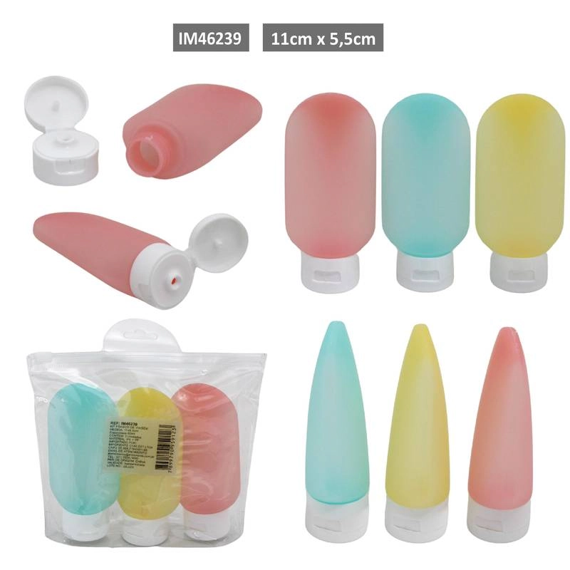 Kit Frasco Viagem 60ml 11x5.5cm 3pcs Im46239 Imporiente