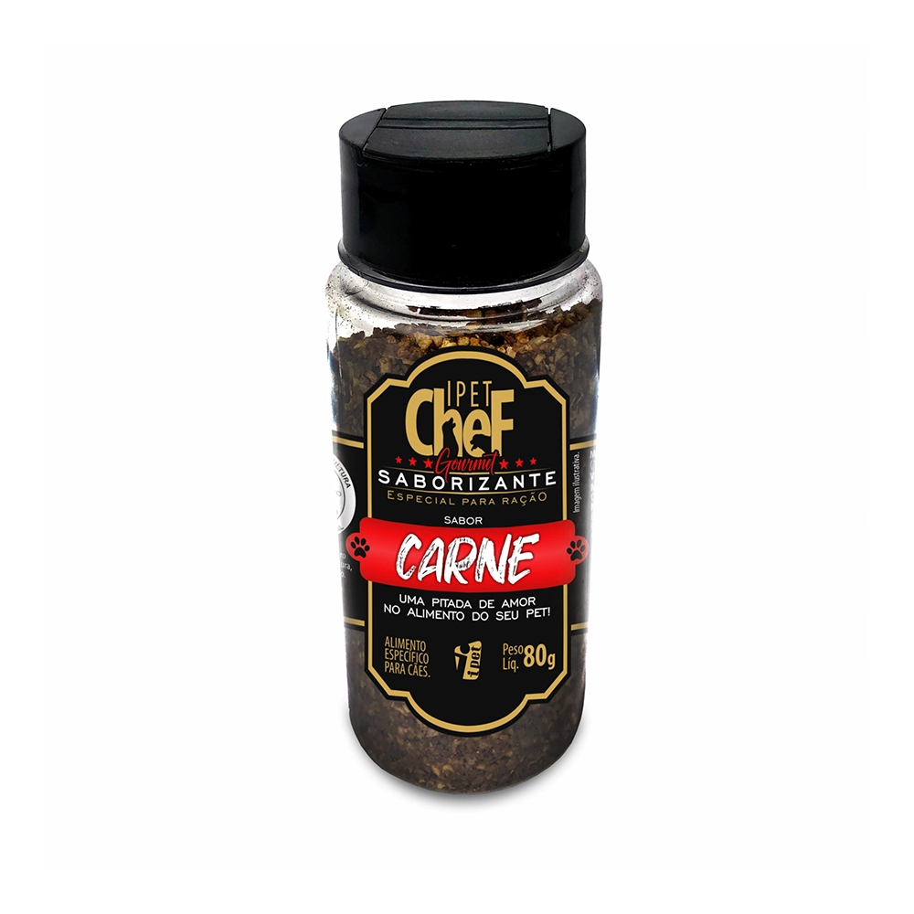 Saborizante Para Ração Ipet Chef Gourmet Especial Carne Para Cães 80 G