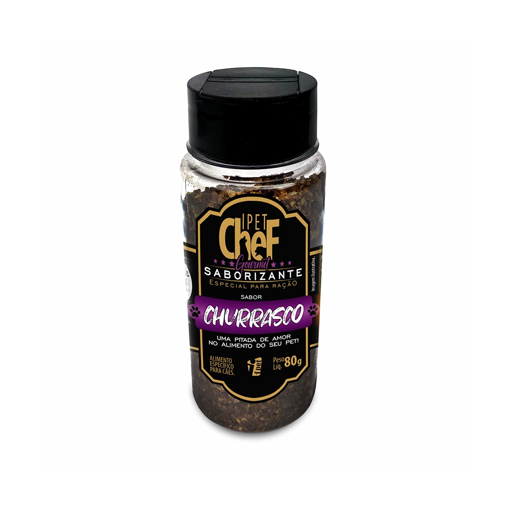 Saborizante Para Ração Ipet Chef Gourmet Especial Churrasco Para Cães 80 G