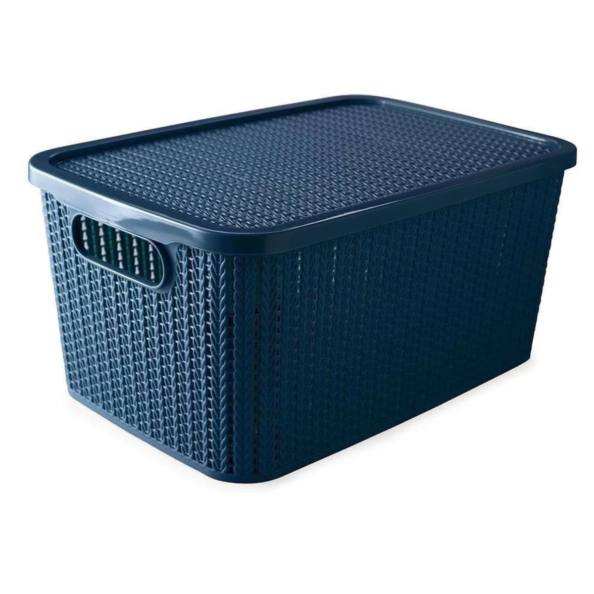 Caixa Trama Plasutil C/tp 14 L Azul