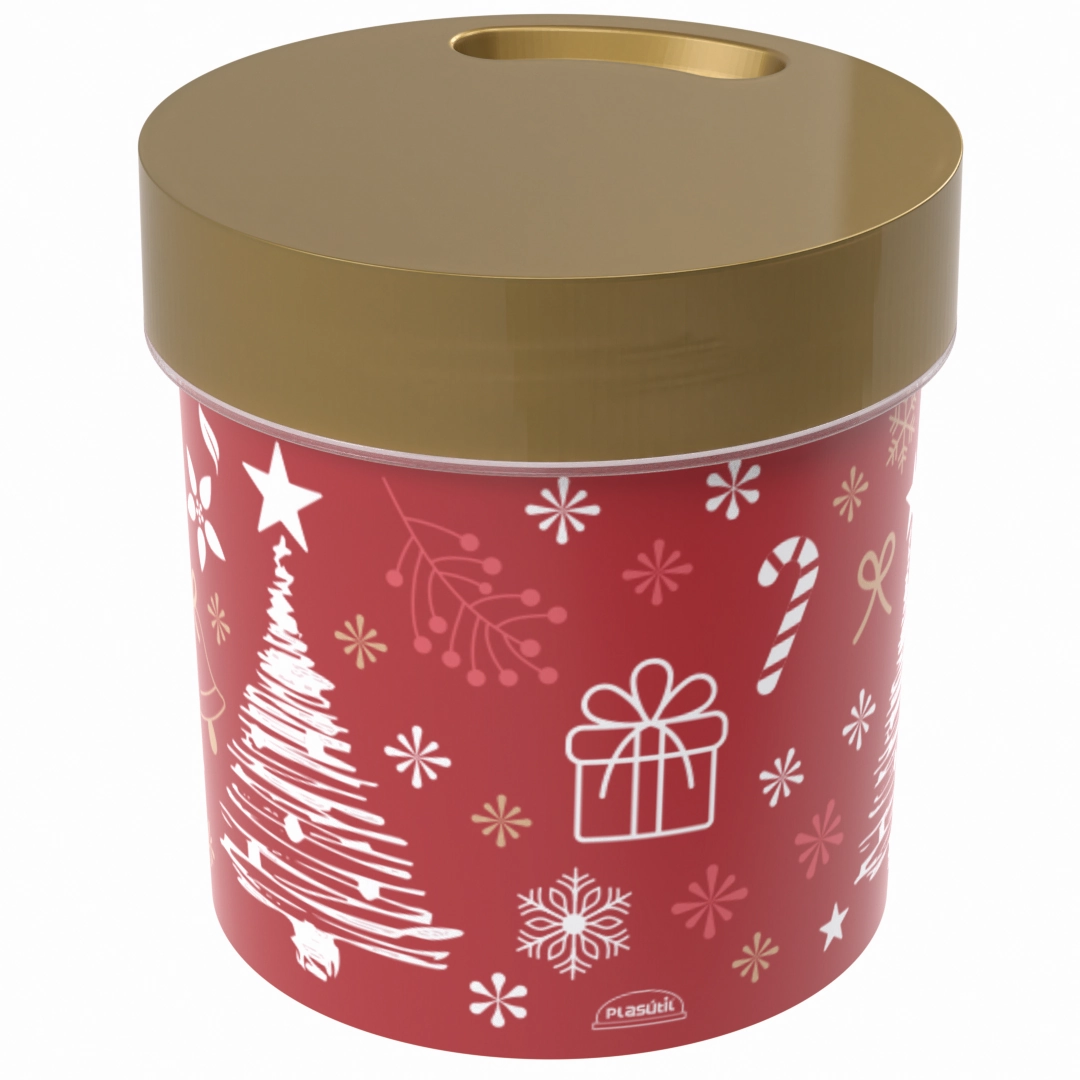 Porta Mantimento Redondo 1.2l Natal 2023 14868 Plasutil