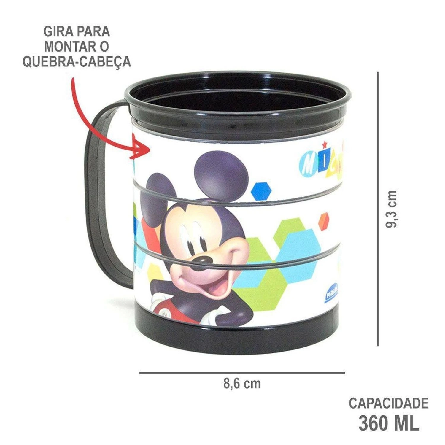 Caneca Divertida Mickey Plasut