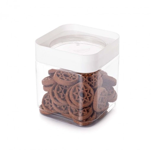 Pote Plástico Com Tampa Branca Quadrado 1,28l Plasútil Plug