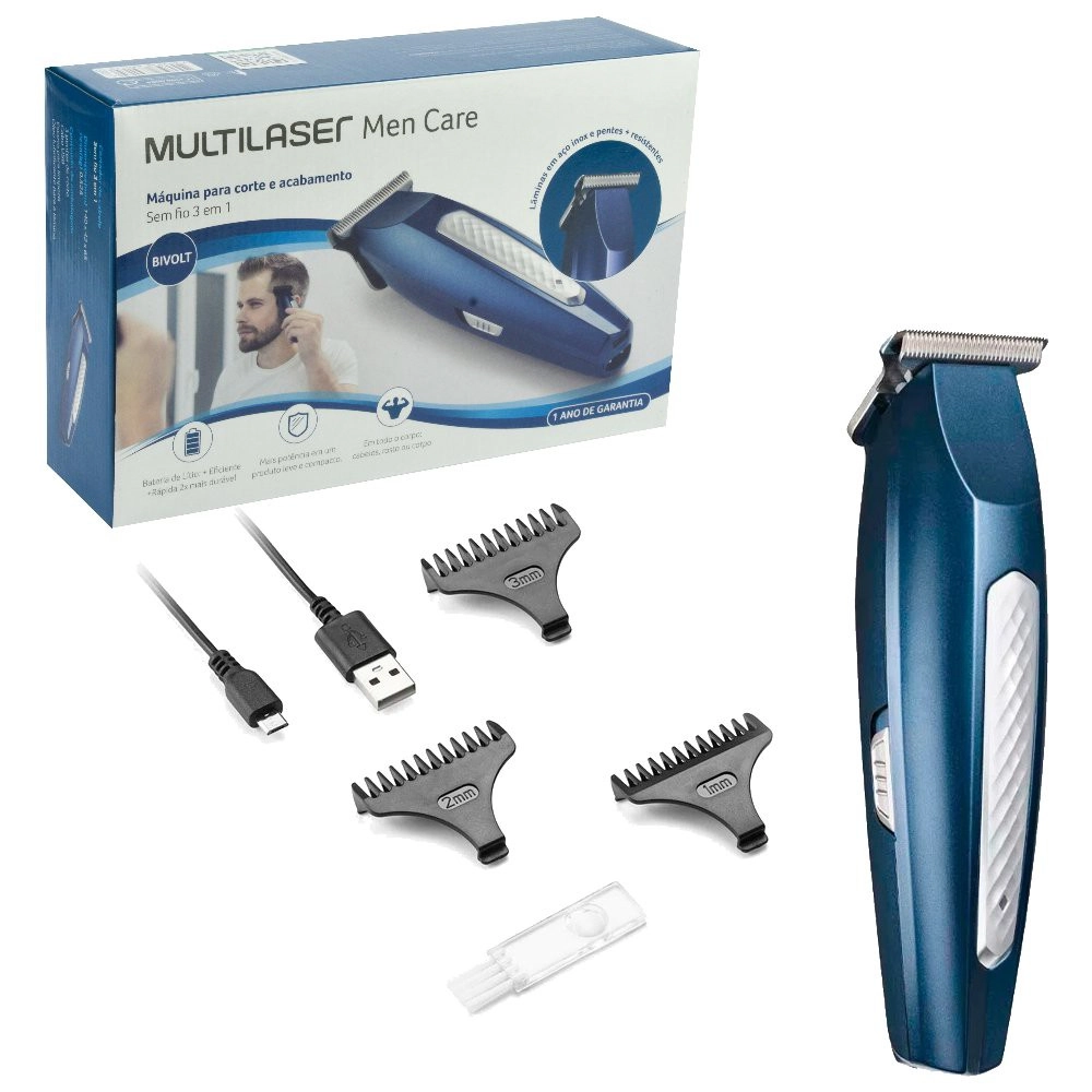Cortador De Cabelos Multilaser S/fio Bivolt Eb017