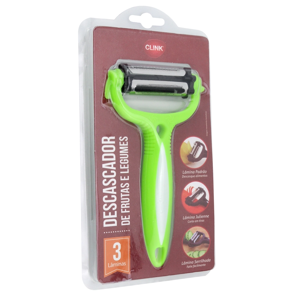 Descascador Legumes Aco Inox Plastico 8x15,5cm Clink