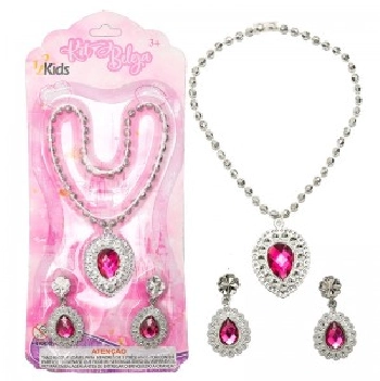 Kit Beleza Colar E Brinco Perola Rosa Ref.bd40