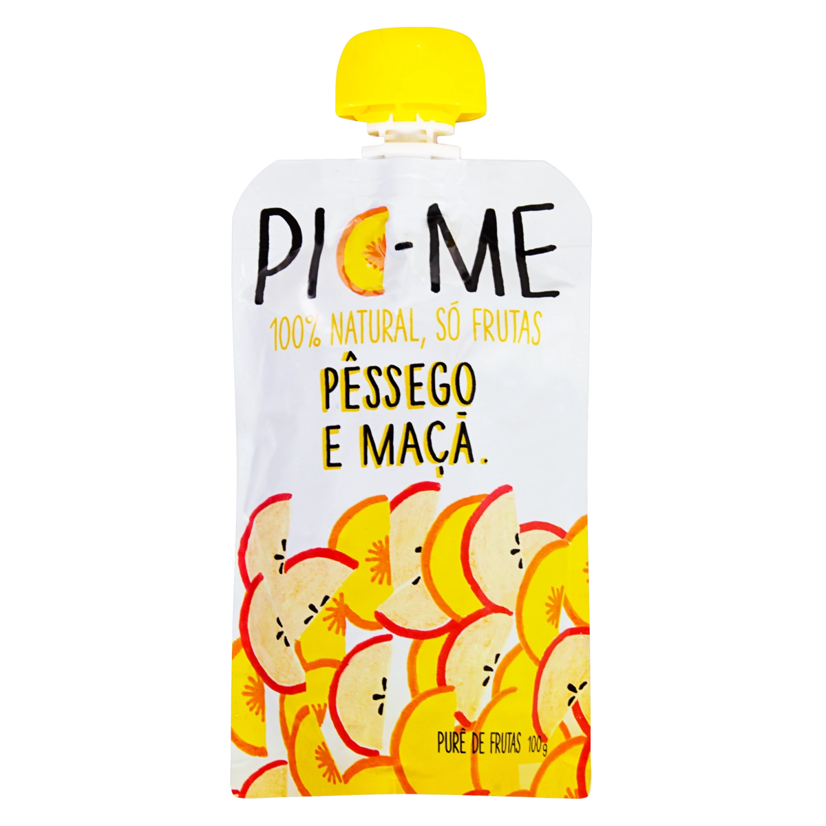 Purê De Frutas Pêssego E Maçã Pic Me Squeeze 100g
