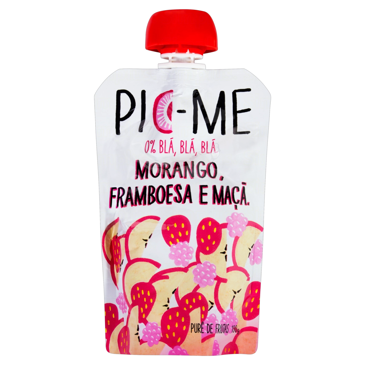 Purê De Frutas Morango, Framboesa E Maçã Pic Me Squeeze 100g