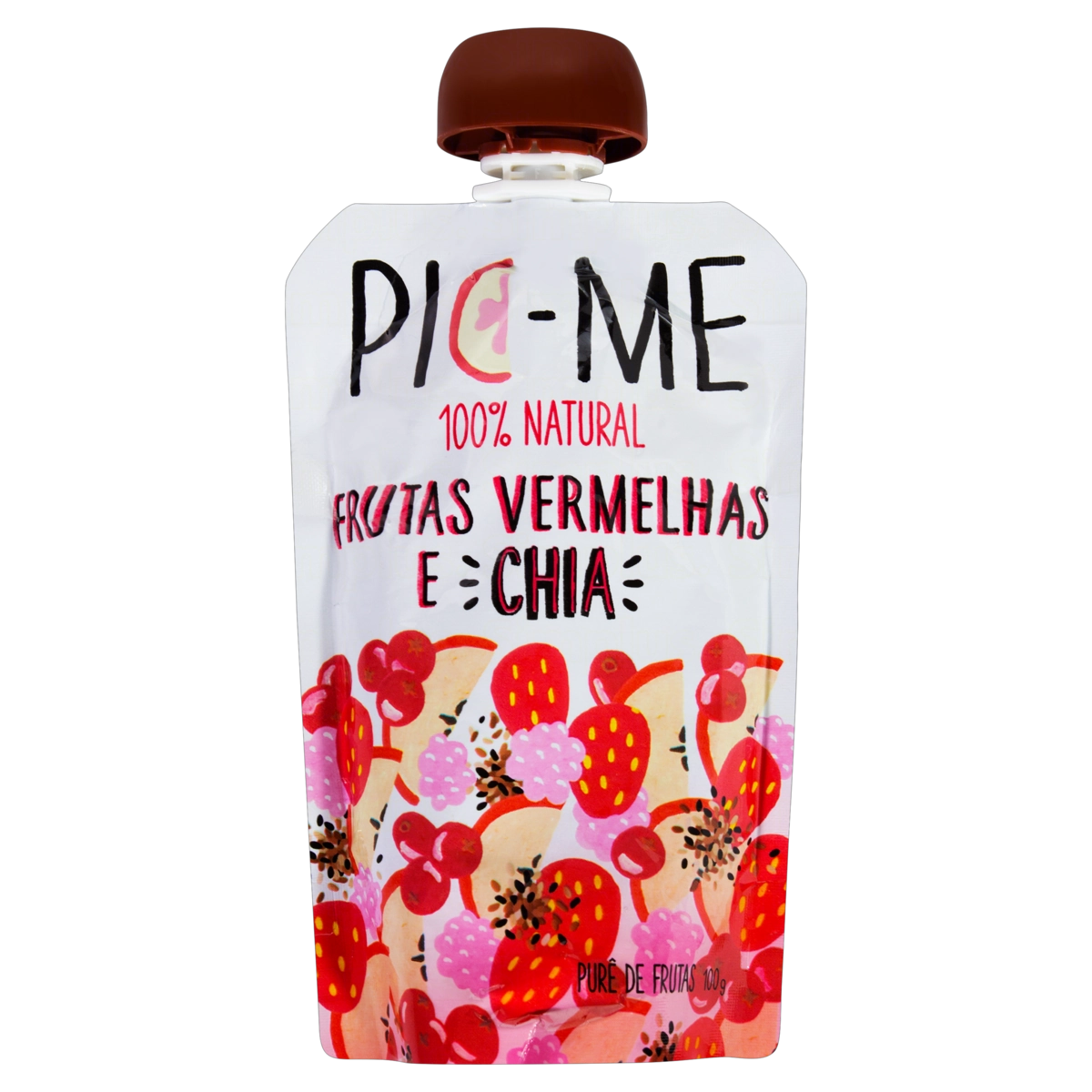 Purê De Frutas Vermelhas E Chia Pic Me Squeeze 100g