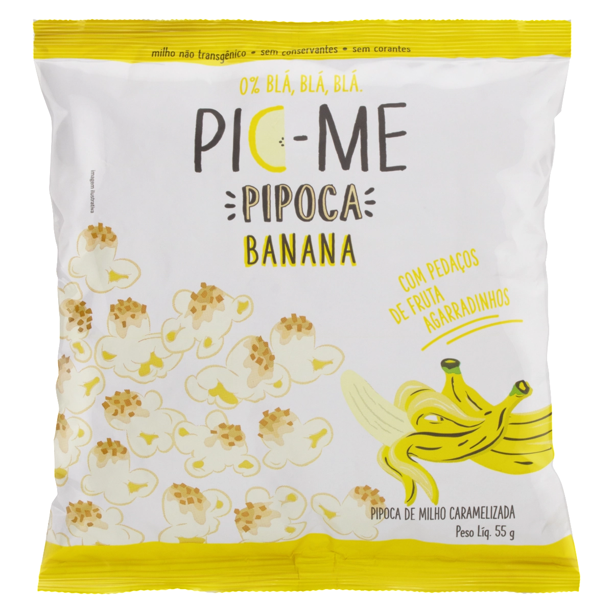 Pipoca Pronta Caramelizada Banana Pic Me Pacote 55g