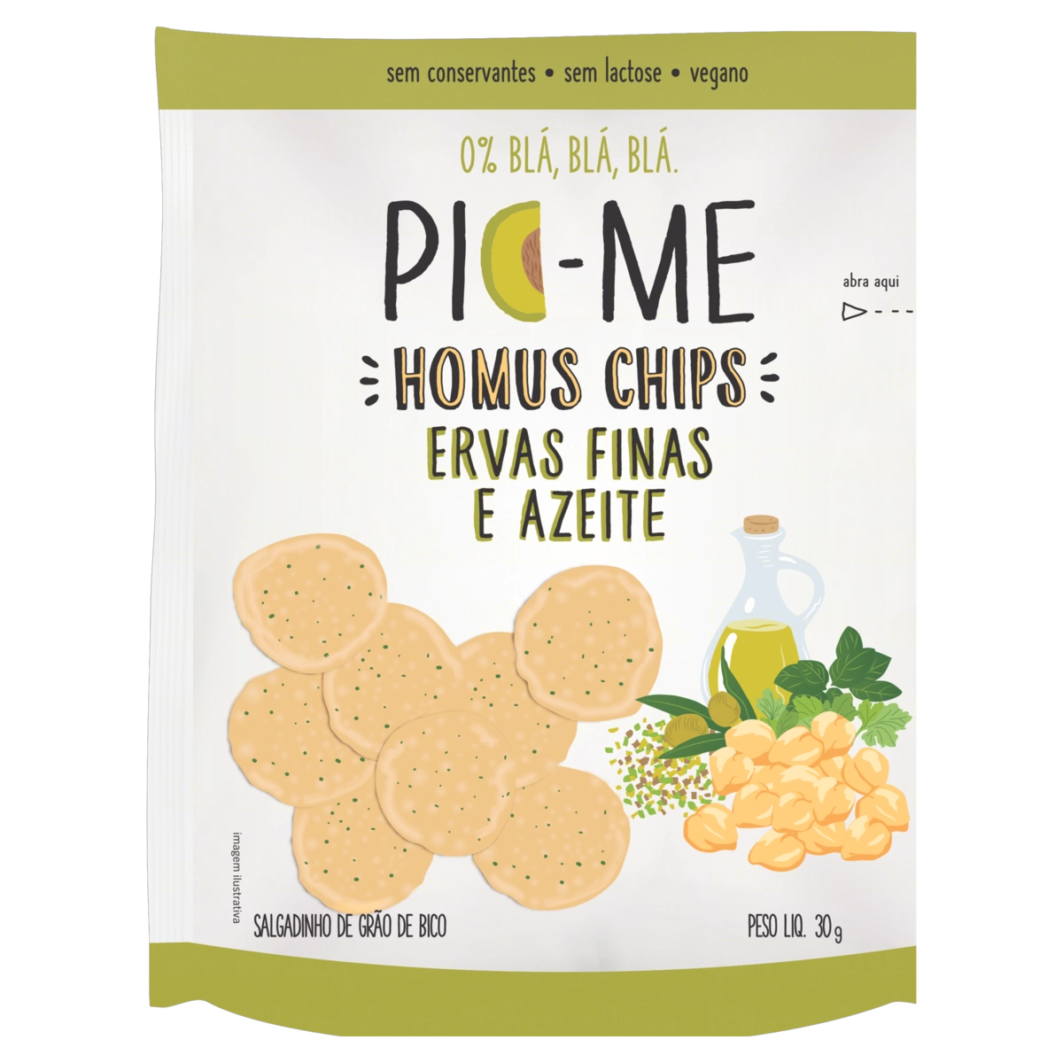 Homus Chips Ervas Finas E Azeite Zero Lactose Pic Me Pacote 30g