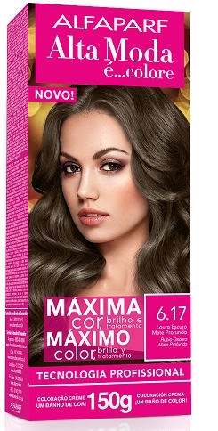 Coloracao Minikit Permanente Alta Moda 6.17 Louro Escuro Mate Profundo 150g
