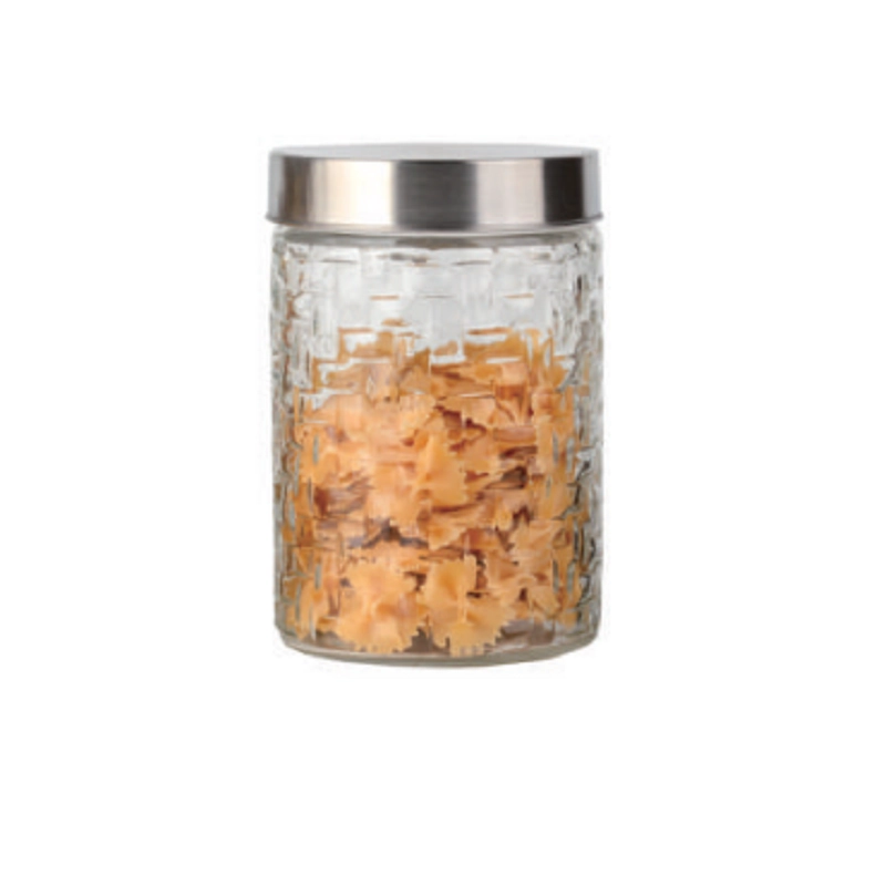 Pote Vidro Class Home Rattan C/ Tampa Inox Casual 1200ml
