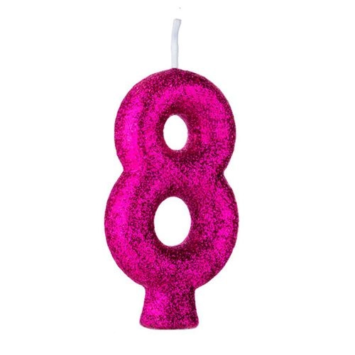 Vela Aniv Pink Regina N.8 Cintilante