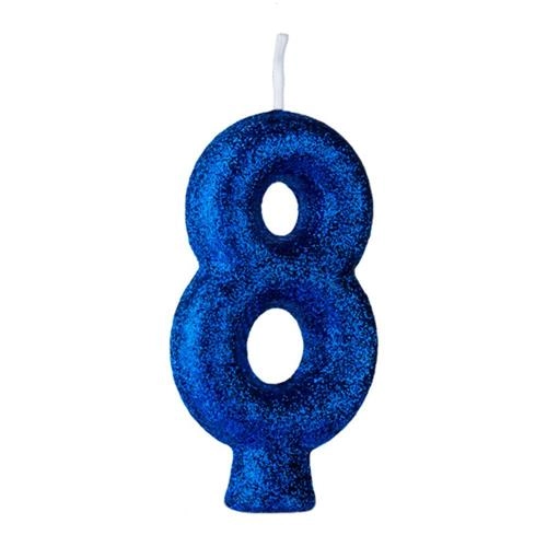 Vela Aniv Azul Regina N.8 Cintilante