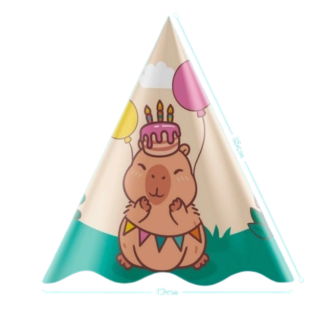 Chapeu Aniv Capivara C/8un Regina Festas
