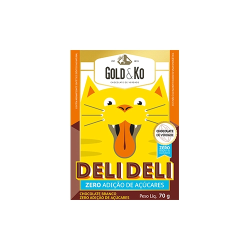 Choc Branco S/acucar Deli Deli Gold E Ko 70g